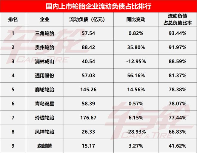 9大轮胎企业核心数据排行榜-2024(图11)
