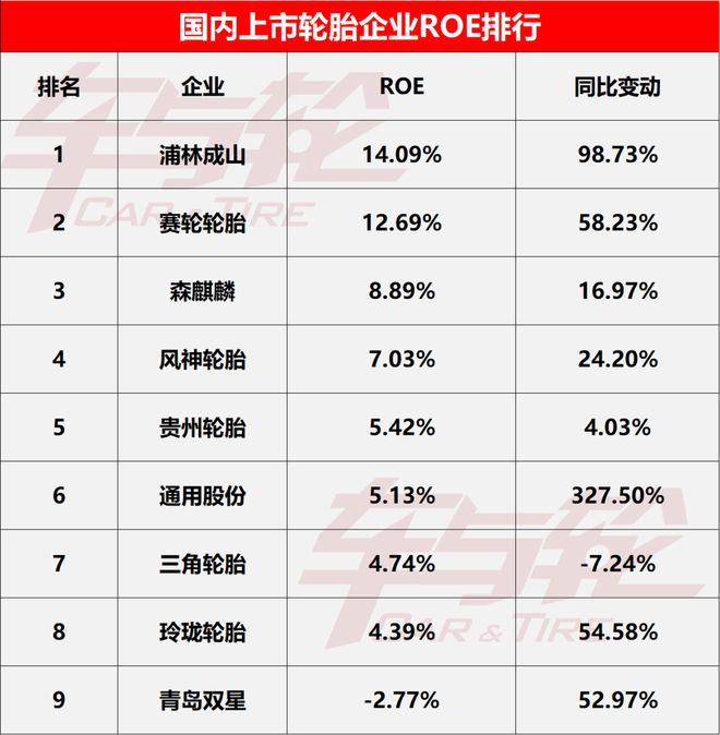 9大轮胎企业核心数据排行榜-2024(图14)