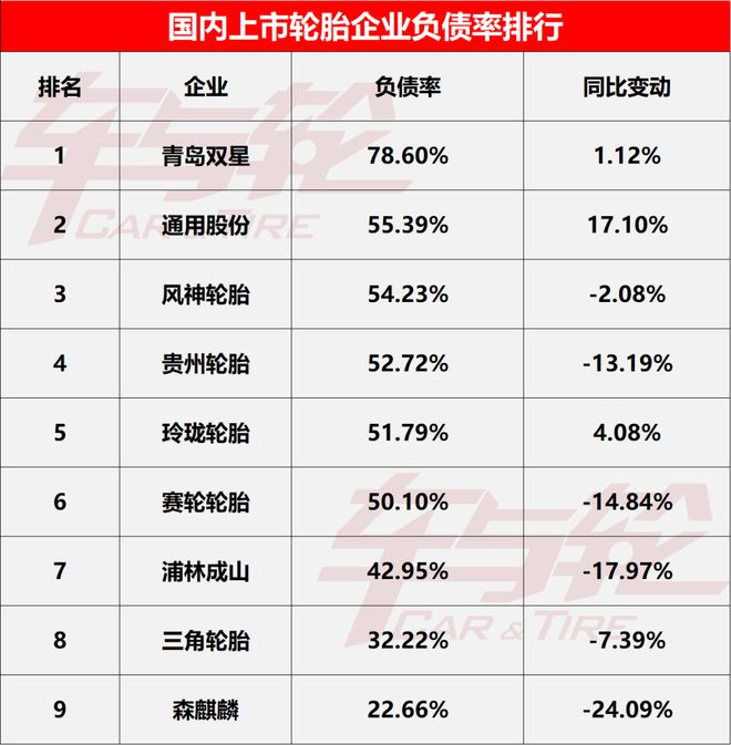 9大轮胎企业核心数据排行榜-2024(图10)