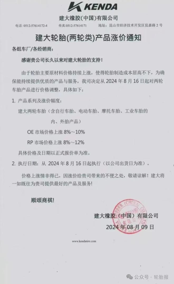 橡胶价格大涨！九家公司宣布轮胎涨价九月轮胎涨价或成定局！(图4)
