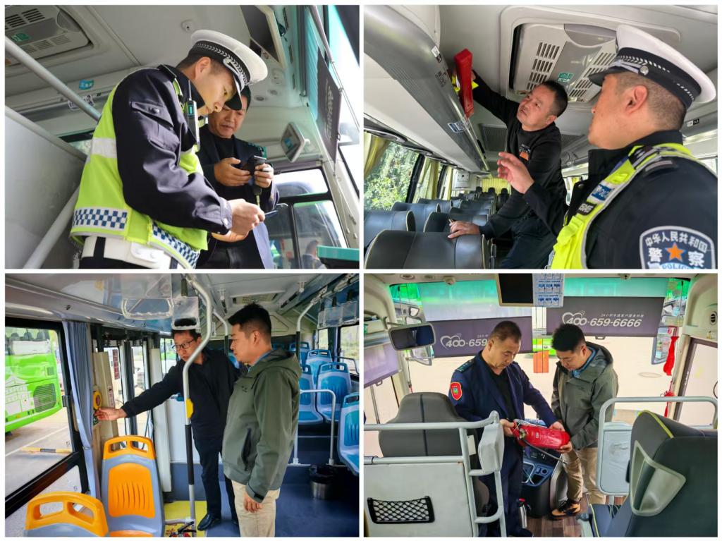 西安交大保卫处联合西安交警、西咸公共交通集团开展校园通勤车辆安全检查(图2)